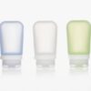 Set of 3 2.5 ounce squeezable silicone bottles for eco-friendly travel