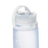 Close up of loop cap top of GoToob silicone toiletry bottle for sustainable travel packing list.