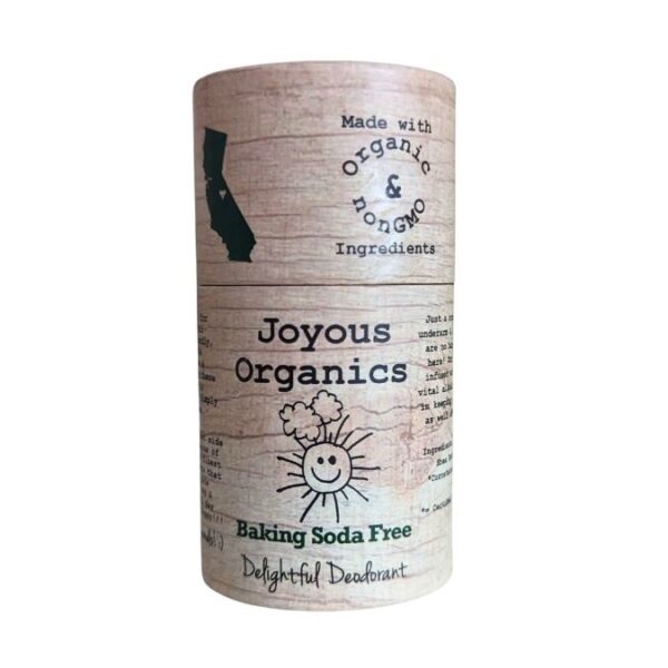 Unscented, organic, baking-soda free deodorant in plastic-free tube