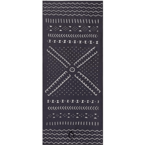 Product display of sustainable Nomadix brand, Mud Cloth pattern, recycled quick drying beach and yoga towel.