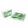 Eco friendly reusable zip top lunch bag set in green palm leaves design