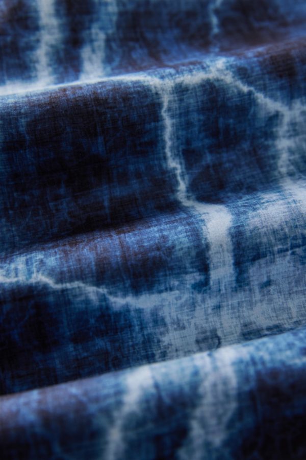 Close up of Agua Blue festival blanket print for sustainable travel