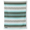 Full view of eco-friendly, packable Nomadix festival blanket in Baja Aqua