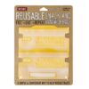 RussBe brand reusable snack and sandwich bags in yellow shown in their packaging