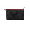 Medium zipper pouch from Alchemy Goods is water resistant and made from upcycled inner tubes; shown in black with red zipper.