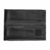 The Franklin wallet by Alchemy Goods is made entirely of upcycled bicycle inner tubes; shown with silver stitching.