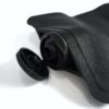 Close up view of opened black cap for eco friendly Matador brand FlatPak reusable toiletry bottle.