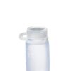 Sustainable Humangear brand squeezable 3.4 ounce food-grade blue silicone travel tube with clear cap in closed position.