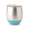 Environmentally friendly U- Konserve brand insulated stainless steel cup with lid and turquoise accent