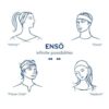 Enso, infinite possibilities, graphic showing four different ways to wear Kooshoo brand organic cotton twist headband.