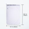 Vertical product display of reusable Guppyfriend brand anti-microplastic laundry bag with dimensions listed - Length: 29.1" Inches Width: 19.7" Inches.