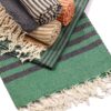 Hilana brand Fethiye towels in multiple colors are eco friendly and made in a sustainable way with regenerative cotton.