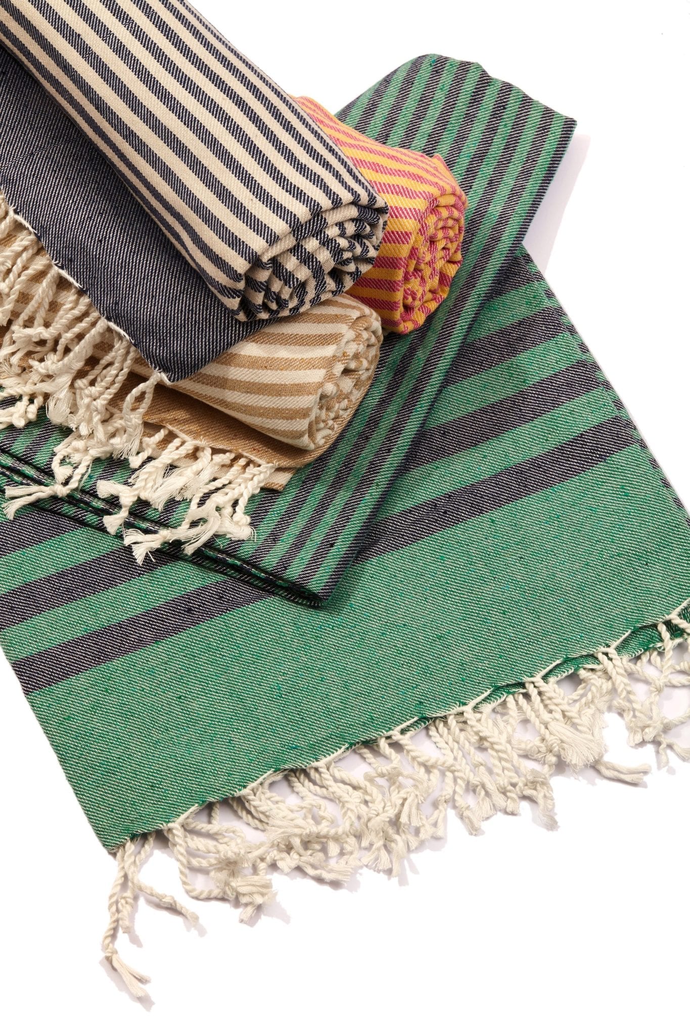 HILANA-TOWEL-FETHIYE-GREENBLUE-3 Hilana brand Fethiye towels in multiple colors are eco friendly and made in a sustainable way with regenerative cotton.
