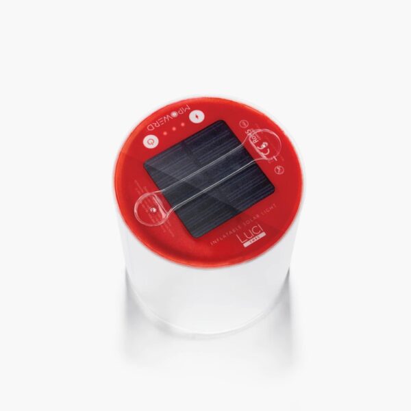 View of solar powered inflatable emergency light for eco friendly living and travel