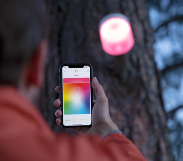 Sustainable living with smartphone connected, inflatable, solar powered light