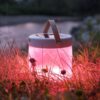 Inflatable solar powered light with smart phone connectivity for camping and outdoor travel