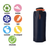 Vapur brand wide mouth foldable one liter water bottle in matte finish dark blue is reusable, freezable, light, and dishwasher safe