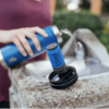 Mizu brand 360 water filter has a forty gallon lifespan and removes up to 99.9% of bacteria and contaminants; for use with wide mouth Mizu bottles with straw lid