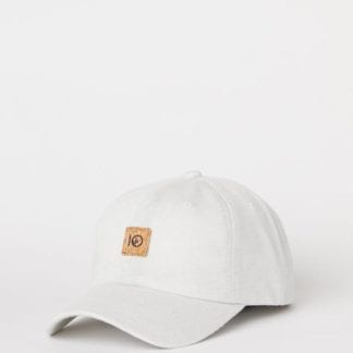 Ten Tree brand baseball cap in white, made with organic cotton and recycled polyester