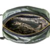 Sword & Plough dopp kit made of repurposed U.S. Air Force Fabric, camouflage interior and zippered closure shown