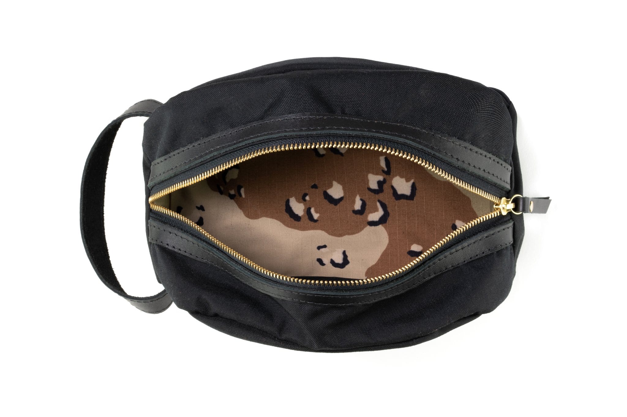 SWORD-MARINECORP-BLACK-3 Sword & Plough repurposed U.S. Marine Corps uniform travel kit black with brown camouflage interior