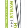 Reusable eco friendly straw cleaning brush made by U-Konserve brand in white and green packaging.