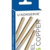 Eco friendly stainless steel mini straws in blue and white packaging sold as a four pack, made by U-Konserve brand.