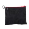 Large zipper pouch from Alchemy Goods is water resistant and made from upcycled inner tubes; shown in black with red zipper.