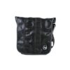Small shoulder bag by Alchemy Goods made from upcycled bicycle inner tubes; shown in all black.