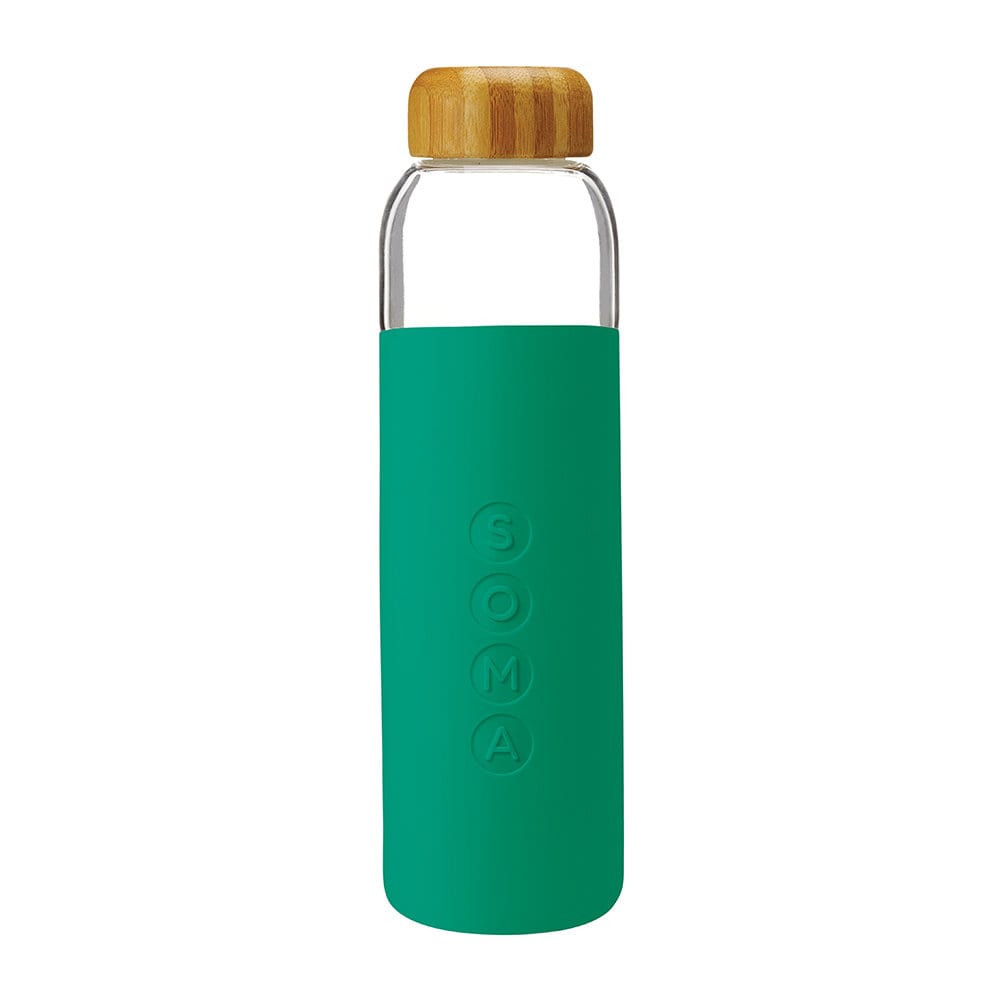 Soma Glass Water Bottle - 17oz (480ml) - Emerald Green