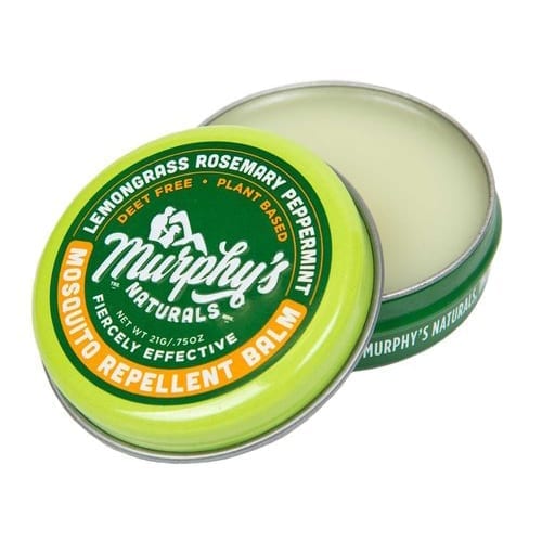 Murphy's Naturals brand all natural mosquito repellent balm in a travel tin; DEET-free and plant-based