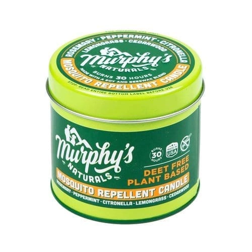 Murphy's Naturals brand all natural mosquito repellent candle made with soy and beeswax; DEET and petroleum free