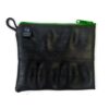 Large zipper pouch from Alchemy Goods is water resistant and made from upcycled inner tubes; shown in black with lime green zipper.