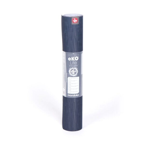 Manduka brand natural rubber 4mm yoga mat in midnight blue
