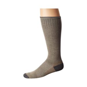 Profile product display for Sockwell brand Elevation firm mens moderate compression sock in khaki color design. Sockwell brand products are made in the USA with locally sourced sustainable materials.