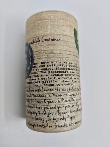 Magnesium infused organic deodorant in coconut, made by Joyous Organics and packaged in a push-up cardboard tube