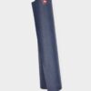 Manduka brand natural rubber 4mm yoga mat in midnight blue