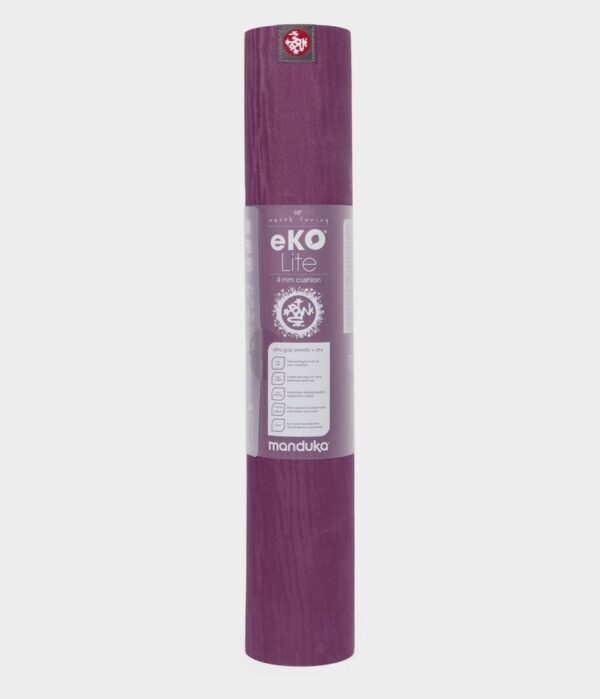 Manduka brand natural rubber 4mm yoga mat in acai purple