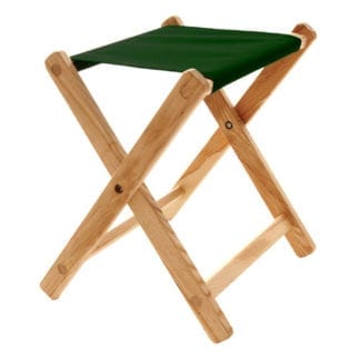 Eco friendly sustainable Blue Ridge Chairs American Ash Deluxe forest green Folding Stool.