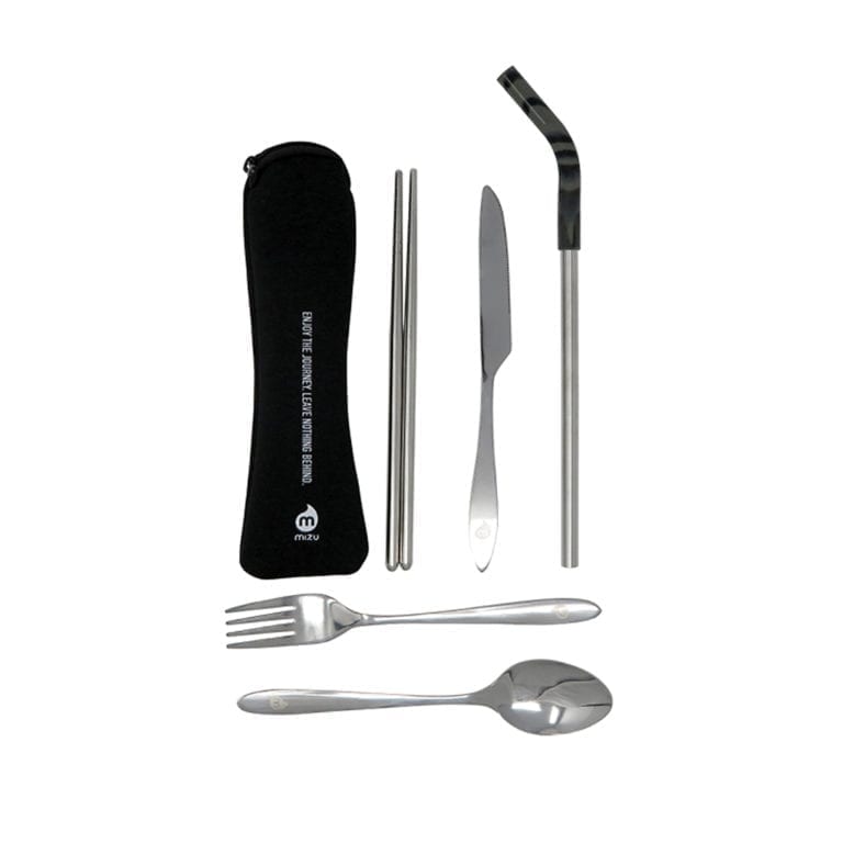 Stainless Steel Cutlery Set in Neoprene Carry Pouch Sustainable
