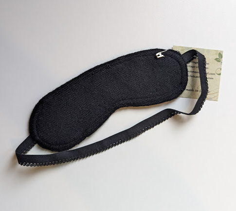 recycled cashmere eye mask made in the USA