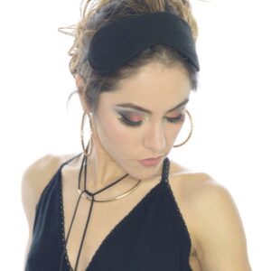 Repurposed 100% Soft Cashmere Black Eye Mask