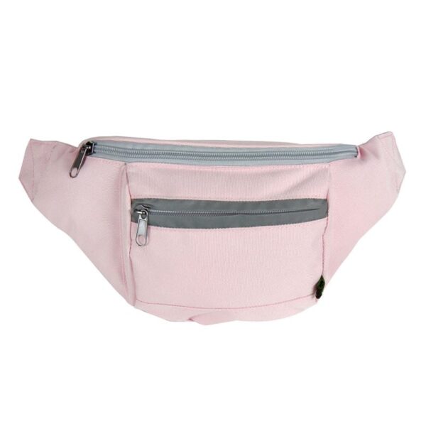 Eco friendly EcoGear Products brand recycled plastic pink skipper hip pack with two zipper pockets - 1 main pocket and 1 small zipper pocket.