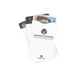Sustainable Eagle Creek brand RFIP identity security blocker sleeve sold in 3 pack
