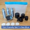 TSA approved travel toiletry set with 3-1-1 bag and containers