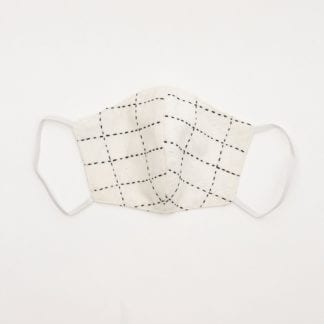 Environmentally friendly Anchal brand organic cotton double layer face mask, bone color, that covers nose mouth and chin