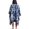 Backside view of man in eco-friendly Agua Blue Poncho Towel for camping, swimming and more