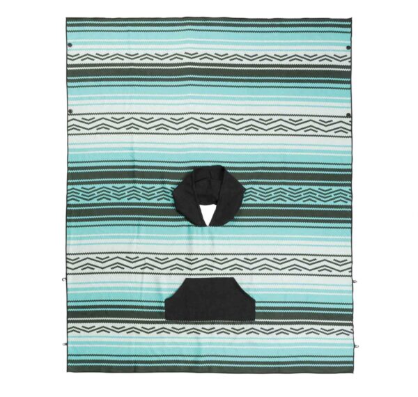 Overhead view of one size Baja Aqua Poncho Towel from Nomadix for sustainable travel gear