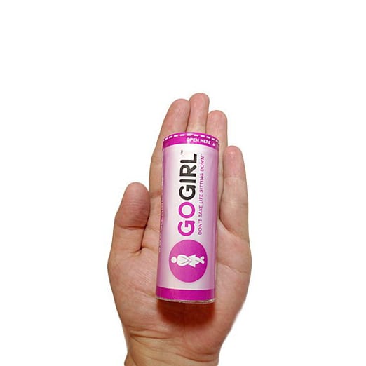 Go Girl Pink Packaging in palm of hand