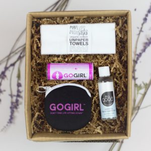 Sustainable gift box set with Go Girl urinary device in Pink